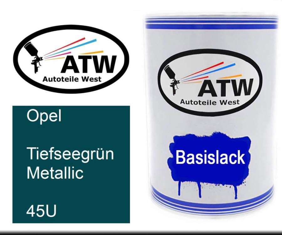 Opel, Tiefseegrün Metallic, 45U: 500ml Lackdose, von ATW Autoteile West.